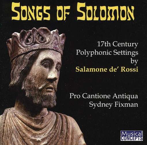 Cover for De Rossi / Pro Cantione Antiqua / Fixman · Songs of Solomon (CD) (2012)