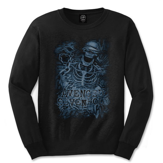 Avenged Sevenfold Unisex Long Sleeved T-Shirt: Chained Skeleton - Avenged Sevenfold - Marchandise - Unlicensed - 5055979951179 - 