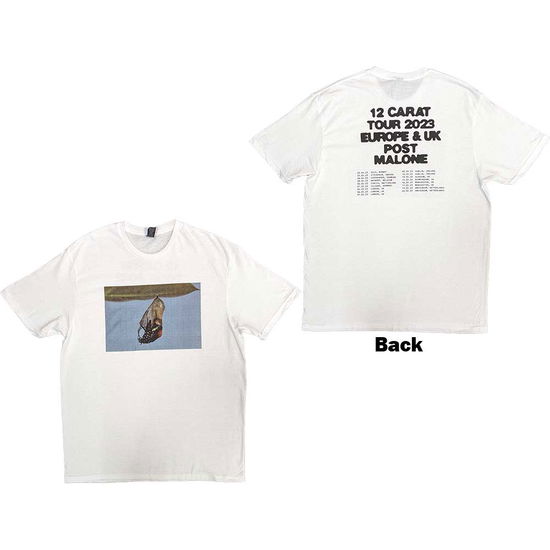 Cover for Post Malone · Post Malone Unisex T-Shirt: Resurface 2023 Tour Dates (White) (Back Print &amp; Ex-Tour) (T-shirt) [size S] (2024)