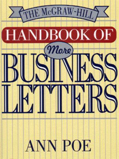 Cover for Ann Poe · The Mcgraw-hill Handbook of More Business Letters (Paperback Book) (1998)