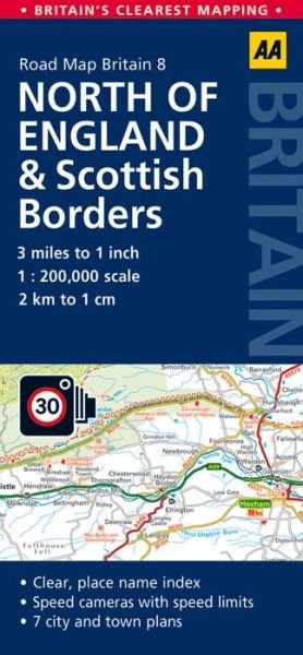 Cover for Aa · AA Road Map Britain: AA Road Map Britain 8: North of England &amp; Scottish Borders (Gebundenes Buch) (2015)