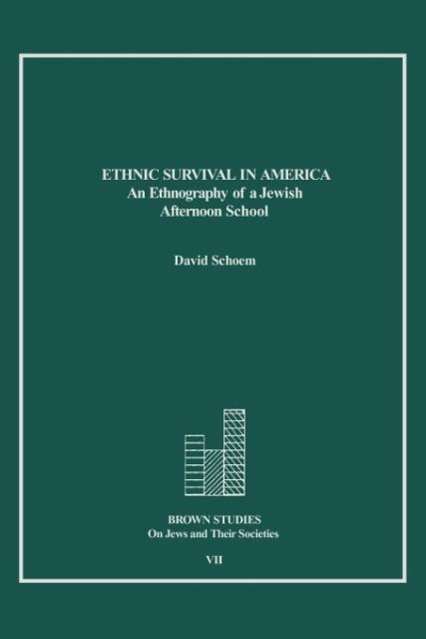 Cover for David Schoem · Ethnic Survival in America: an Ethnography of a Jewish Afternoon School (Paperback Book) (1989)