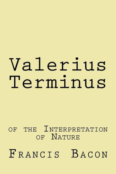 Cover for Francis Bacon · Valerius Terminus (Taschenbuch) (2017)