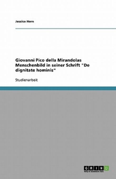 Cover for Horn · Giovanni Pico della Mirandolas Men (Book) [German edition] (2009)
