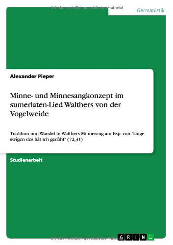 Cover for Pieper · Minne- und Minnesangkonzept im s (Bog) [German edition] (2014)
