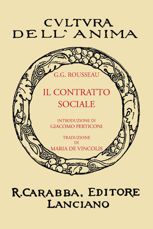 Cover for Jean-Jacques Rousseau · Il Contratto Sociale (Rist. Anast. 1933). Ediz. In Facsimile (Book)