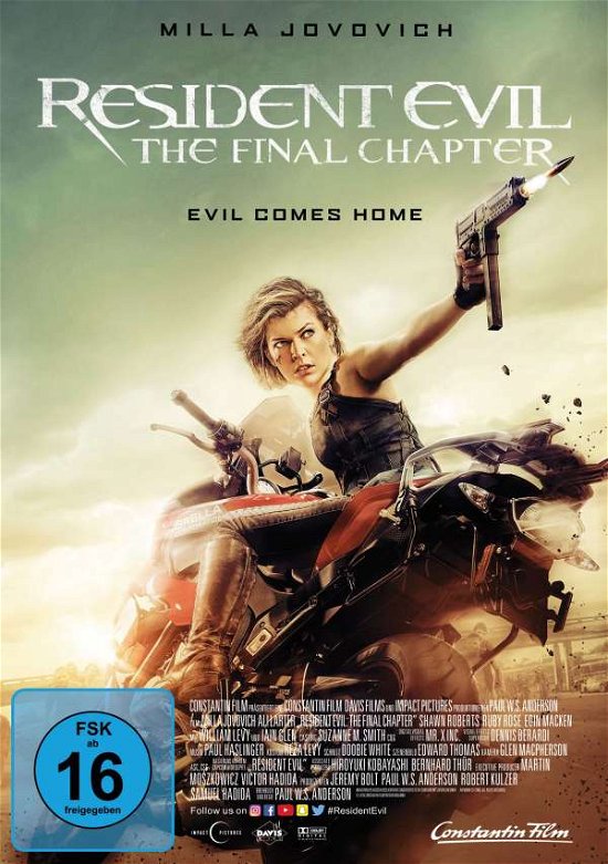 Cover for Milla Jovovich,ali Larter,iain Glen · Resident Evil: the Final Chapter (DVD) (2017)