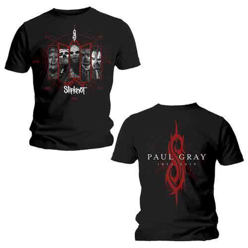 Slipknot Unisex T-Shirt: Paul Gray (Back Print) - Slipknot - Produtos - ROFF - 5023209022180 - 19 de janeiro de 2015