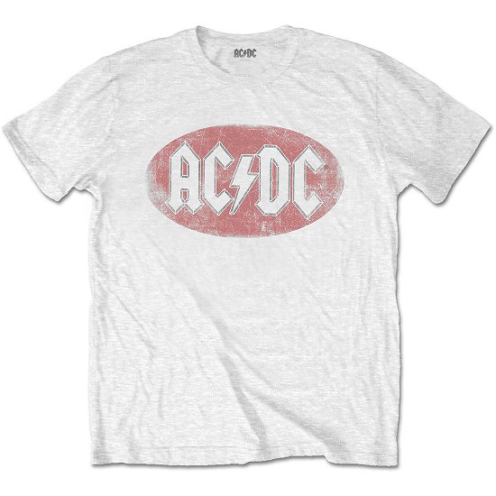 Cover for AC/DC · AC/DC Unisex T-Shirt: Oval Logo Vintage (T-shirt) [size S] [White - Unisex edition] (2020)