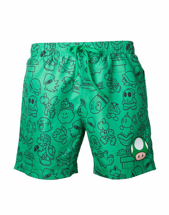 Cover for Bioworld · NINTENDO - Green Mushroom Swimshort (MERCH) [size S] (2019)