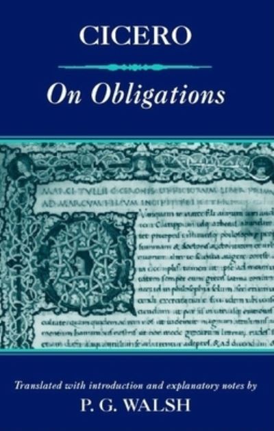 Cover for Cicero · On obligations (Book) (2001)