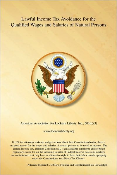 Cover for Attorney Richard C Dimare · Lawful Income Tax Avoidance for the Qualified Wages and Salaries of Natural Persons (Pocketbok) (2010)