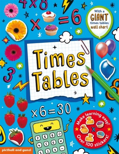 Cover for Chez Picthall · Times Tables Sticker Book: includes Giant Times Tables Wallchart Poster and over 100 stickers - Need to Know Sticker Books (Pocketbok) (2021)