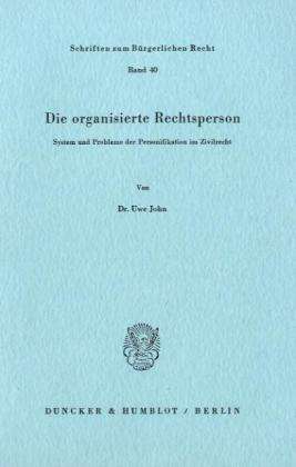 Cover for John · Die organisierte Rechtsperson. (Bog) (1977)