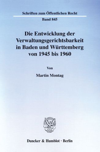 Cover for Montag · Die Entwicklung der Verwaltungsg (Book) (2001)