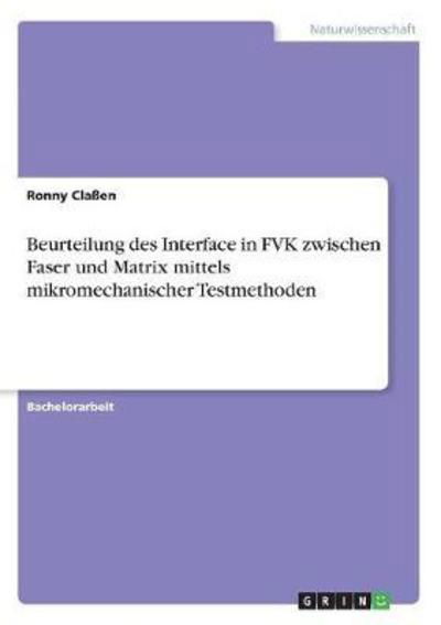 Cover for Claßen · Beurteilung des Interface in FVK (Book)