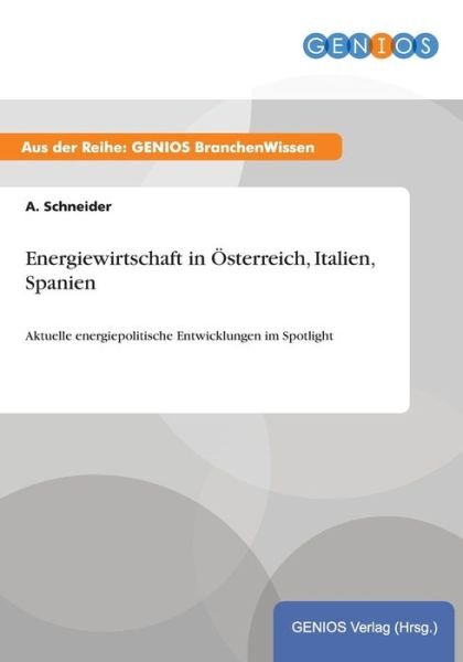 Cover for A Schneider · Energiewirtschaft in Osterreich, Italien, Spanien (Paperback Bog) (2015)