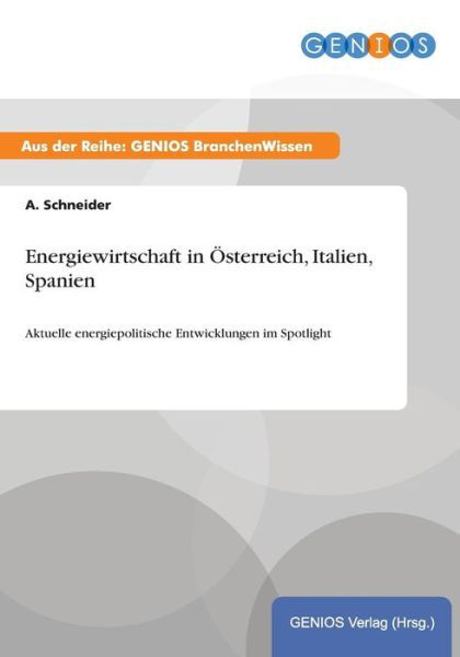 Energiewirtschaft in Osterreich, Italien, Spanien - A Schneider - Boeken - Gbi-Genios Verlag - 9783737948180 - 15 juli 2015