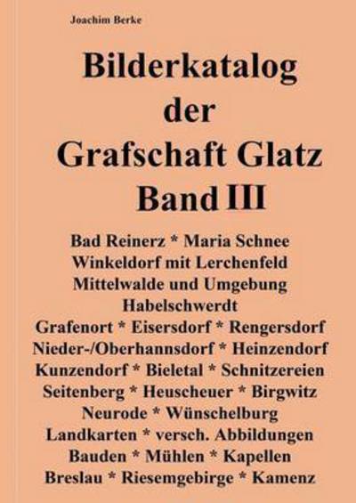 Cover for Berke · Bilderkatalog der Grafschaft Glat (Bok) (2016)