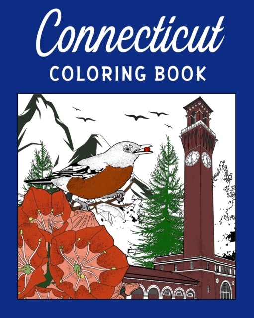 Cover for PaperLand · Connecticut Coloring Book: Adult Painting on USA States Landmarks and Iconic (Taschenbuch) (2024)