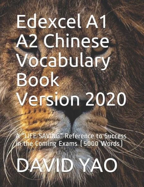 Cover for David Yao · Edexcel A1 A2 Chinese Vocabulary Book Version 2020 (Taschenbuch) (2020)