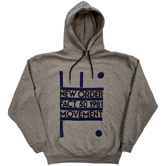 New Order Unisex Pullover Hoodie: Movement (Grey) - New Order - Merchandise -  - 5056561062181 - December 5, 2022