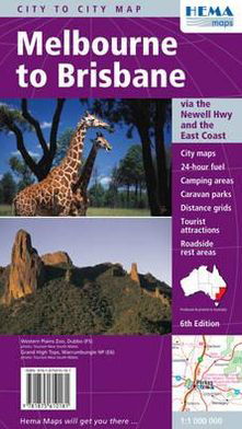 Cover for Hema Maps · Melbourne to Brisbane (via Newell Highway) (Book) (2001)