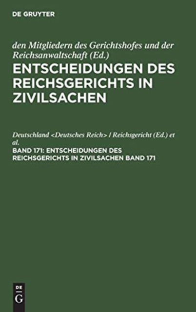Cover for Deutschland / Reichsgericht Staff · Entscheidungen des Reichsgerichts in Zivilsachen (Book) (1967)