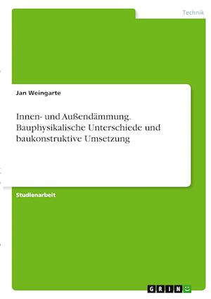 Cover for Jan Weingarte · Innen- und Aussendammung. Bauphysikalische Unterschiede und baukonstruktive Umsetzung (Paperback Book) (2021)