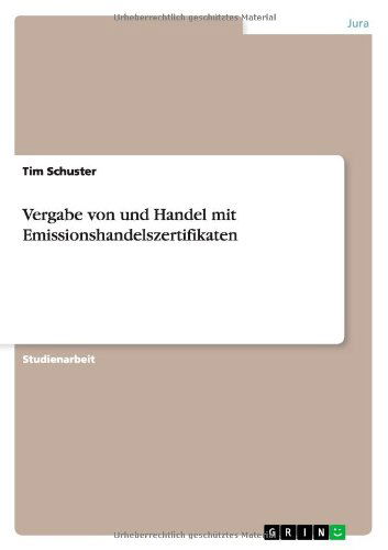 Cover for Schuster · Vergabe von und Handel mit Emi (Book) [German edition] (2009)