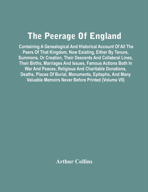 Cover for Arthur Collins · The Peerage Of England (Paperback Bog) (2021)