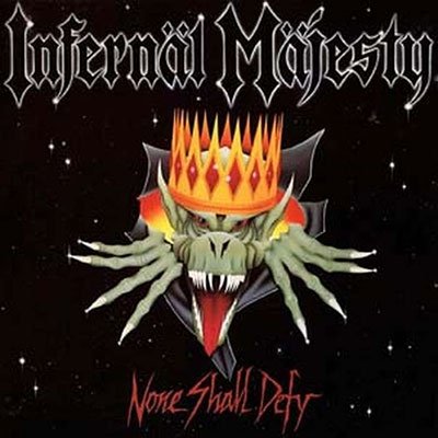 None Shall Defy (Green / White Splatter Vinyl) - Infernal Majesty - Musiikki - HIGH ROLLER - 4251267712182 - perjantai 9. syyskuuta 2022