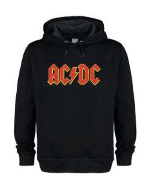 Ac/Dc Logo Amplified Vintage Black Large Hoodie Sweatshirt - AC/DC - Merchandise - AMPLIFIED - 5054488894182 - 