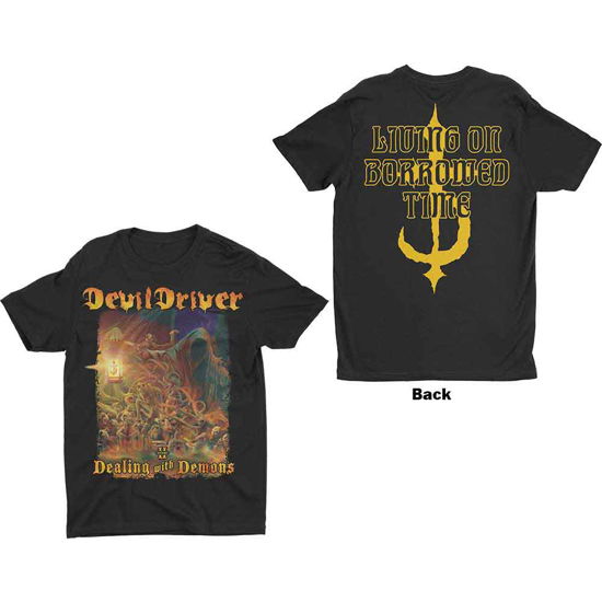 Cover for DevilDriver · DevilDriver Unisex T-Shirt: Borrowed (Black) (Back Print) (T-shirt) [size L] (2023)