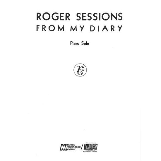 Cover for Roger Sessions · From My Diary (Pocketbok) (1984)