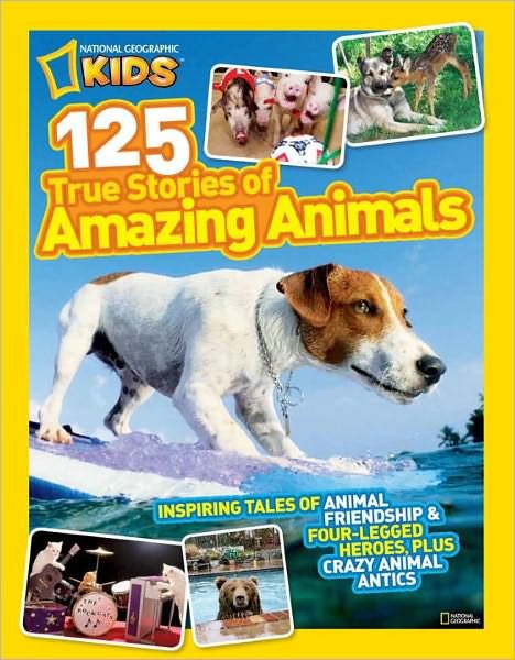 Cover for National Geographic Kids · 125 True Stories of Amazing Animals: Inspiring Tales of Animal Friendship &amp; Four-Legged Heroes, Plus Crazy Animal Antics - National Geographic Kids (Paperback Book) (2012)