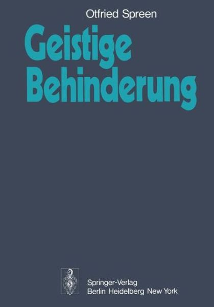 Cover for Otfried Spreen · Geistige Behinderung (Paperback Book) [German edition] (1978)