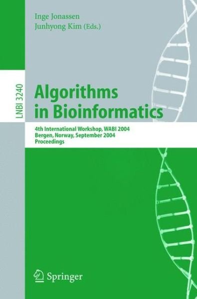 Cover for Inge Jonassen · Algorithms in Bioinformatics: 4th International Workshop, WABI 2004, Bergen, Norway, September 17-21, 2004, Proceedings - Lecture Notes in Computer Science (Paperback Bog) [2004 edition] (2004)