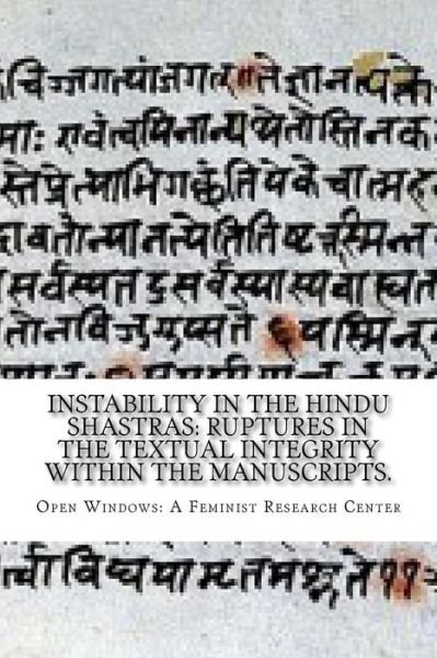 Cover for Open Windows A Feminist Resource Center · Instability in the Hindu shastras (Paperback Bog) (2017)