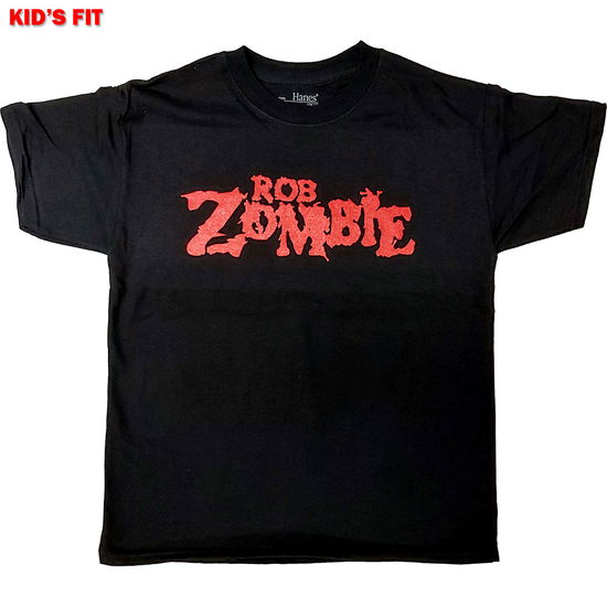 Cover for Rob Zombie · Rob Zombie Kids T-Shirt: Logo (Black) (12-13 Years) (T-shirt) [size 12-13yrs] [Black - Kids edition] (2021)