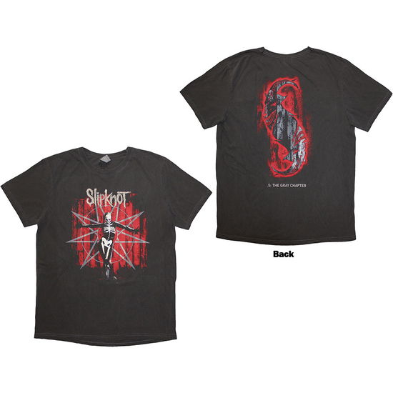 Cover for Slipknot · Slipknot Unisex T-Shirt: The Gray Chapter Star (Black Wash) (Back Print &amp; Wash Collection) (T-shirt) [size M] (2024)