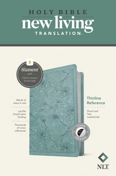 Cover for Tyndale · NLT Thinline Reference Bible, Filament Edition, Floral Teal (Læderbog) (2021)