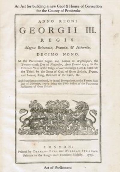 Cover for Act of Parliament · An Act for building a new Gaol &amp; House of Correction for the County of Pembroke (Paperback Bog) (2017)