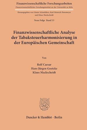 Cover for Caesar · Finanzwissenschaftliche Analyse (Book) (1983)