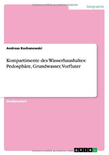 Cover for Kochanowski · Kompartimente des Wasserhau (Book) [German edition] (2013)