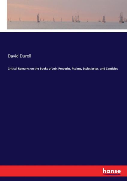 Cover for Durell · Critical Remarks on the Books of (Book) (2017)