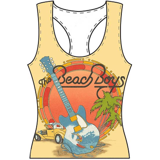 The Beach Boys Ladies Vest T-Shirt: All-over - The Beach Boys - Produtos - Bravado - 2121210213184 - 