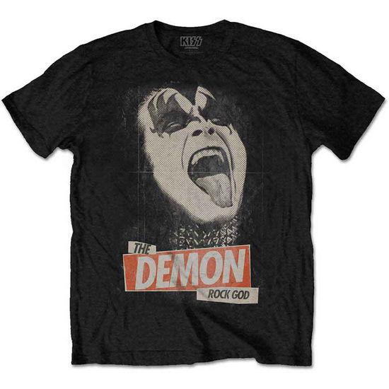 KISS Unisex T-Shirt: The Demon Rock - Kiss - Produtos - Epic Rights - 5056170627184 - 