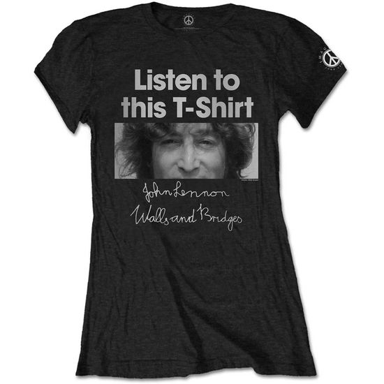 John Lennon Ladies T-Shirt: Listen Lady - John Lennon - Merchandise -  - 5056170656184 - 