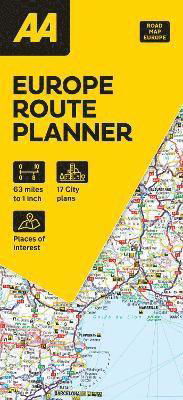 Cover for AA European Route Planner Map - AA Road Map Europe Series (Map) [New edition] (2024)